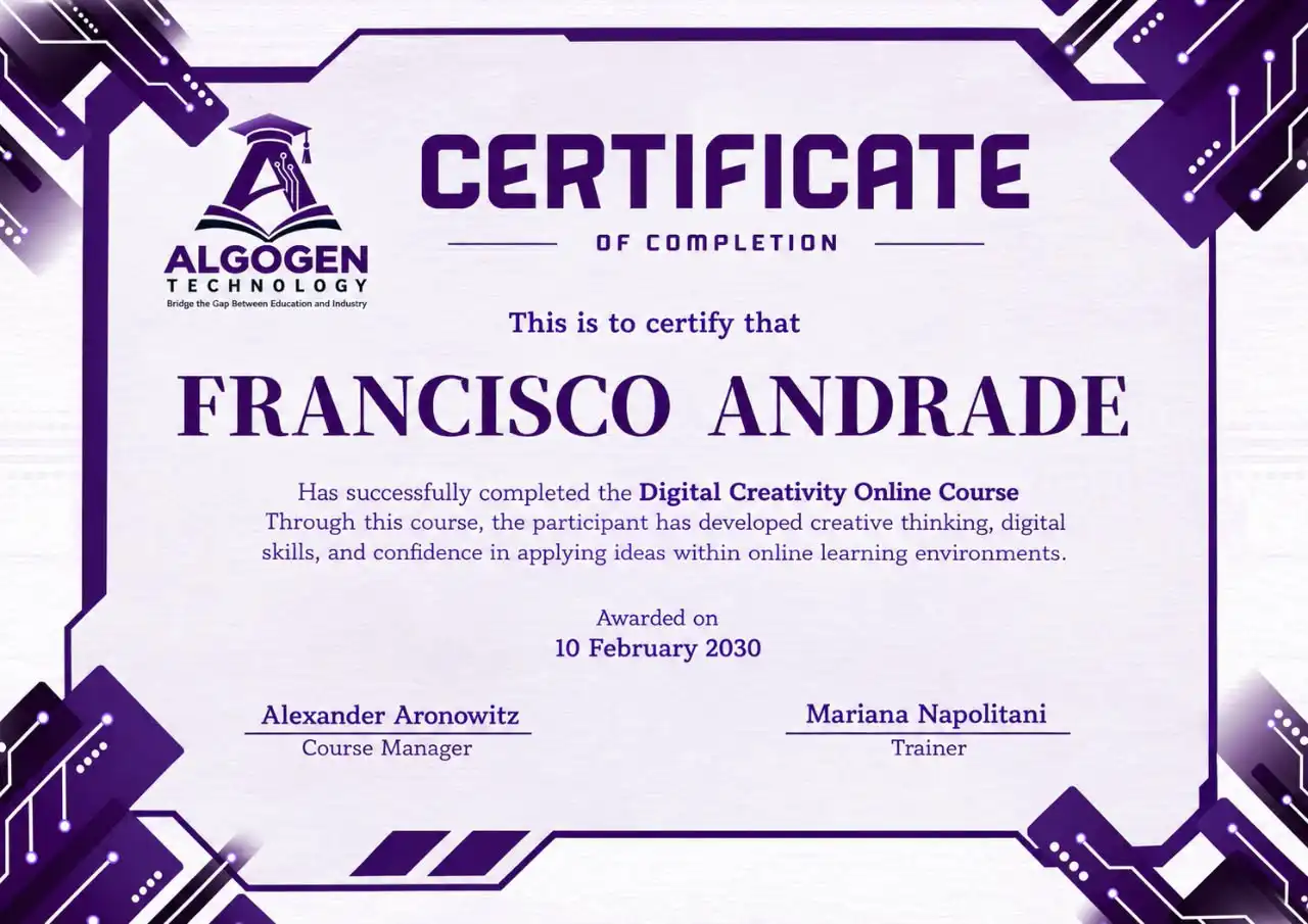ALGO GEN TECHNOLOGY Certificate